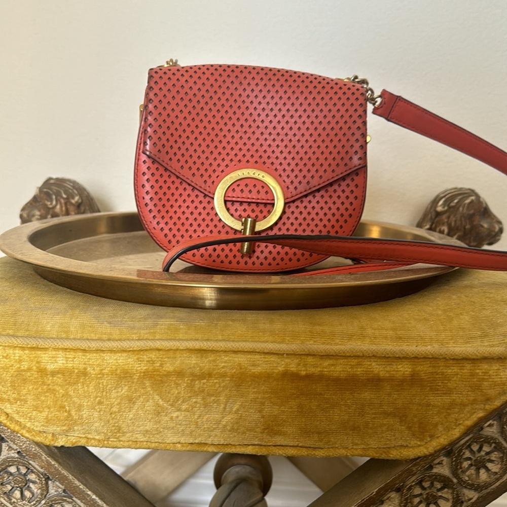 SANDRO, 100% leather crossbody purse.